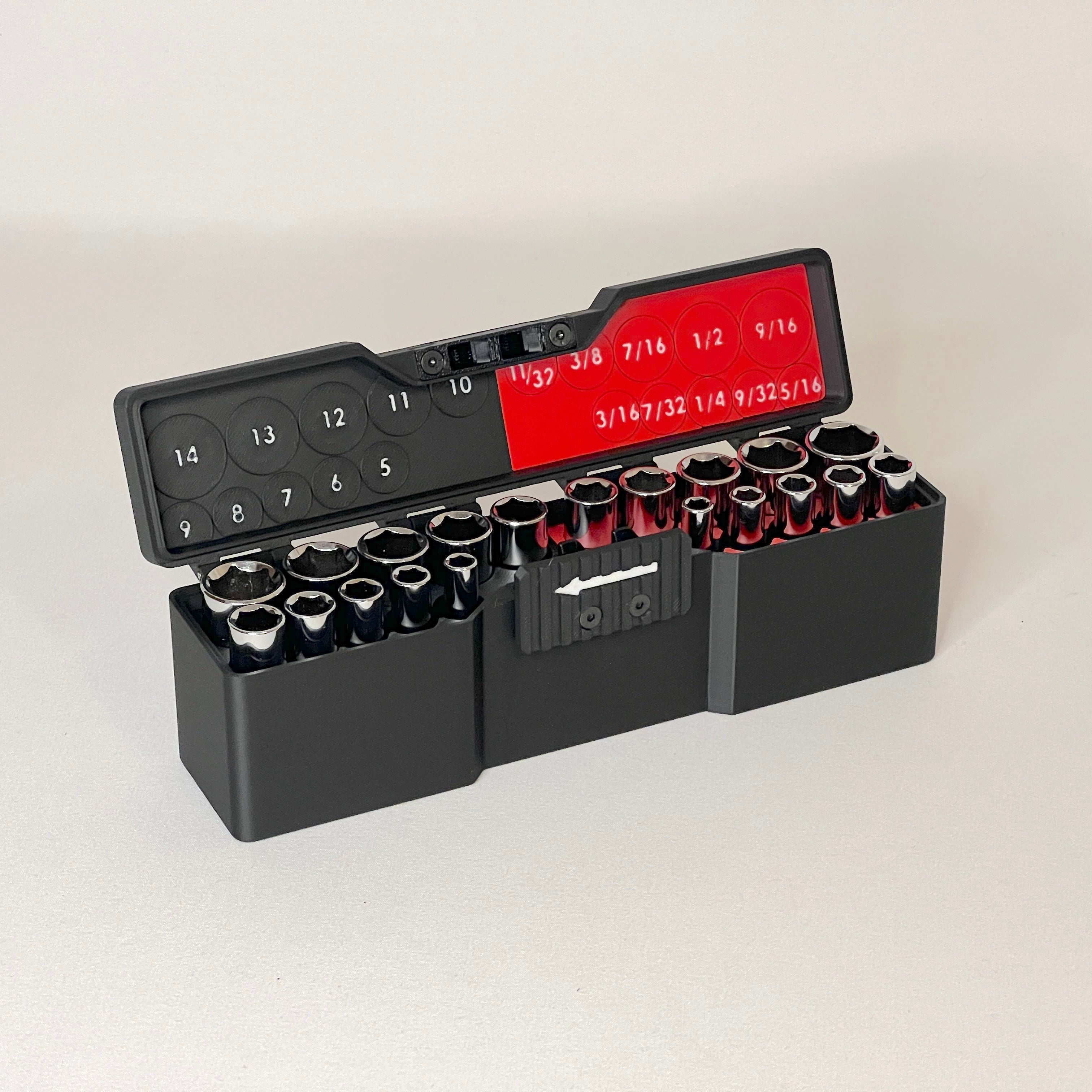 Compact Deep 1/4 Inch Drive Socket Case for 20 Piece Socket Set (with ...