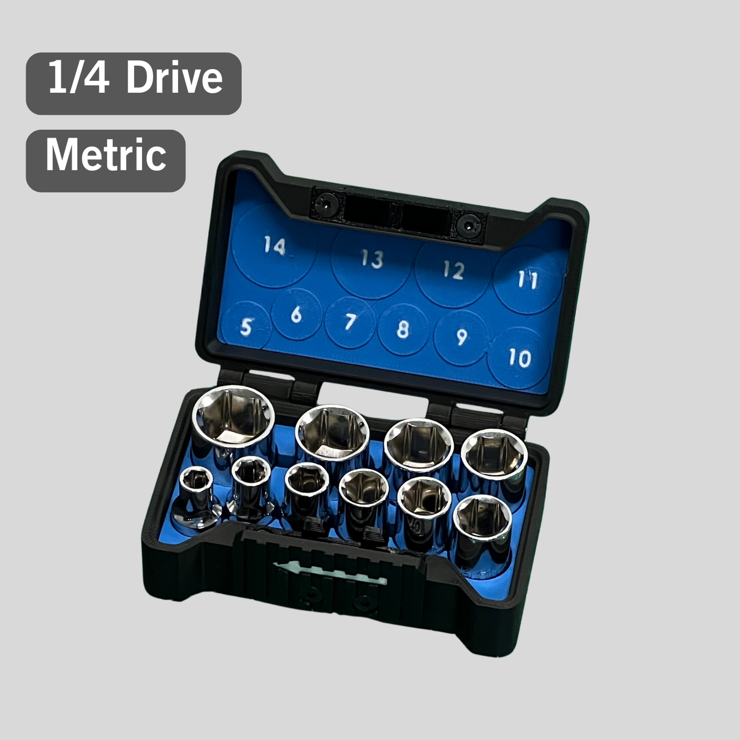 1/4" Compact Socket Case for Metric 10 Piece Set