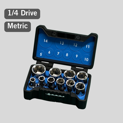 1/4" Compact Socket Case for Metric 10 Piece Set