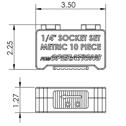 1/4" Compact Socket Case for Metric 10 Piece Set