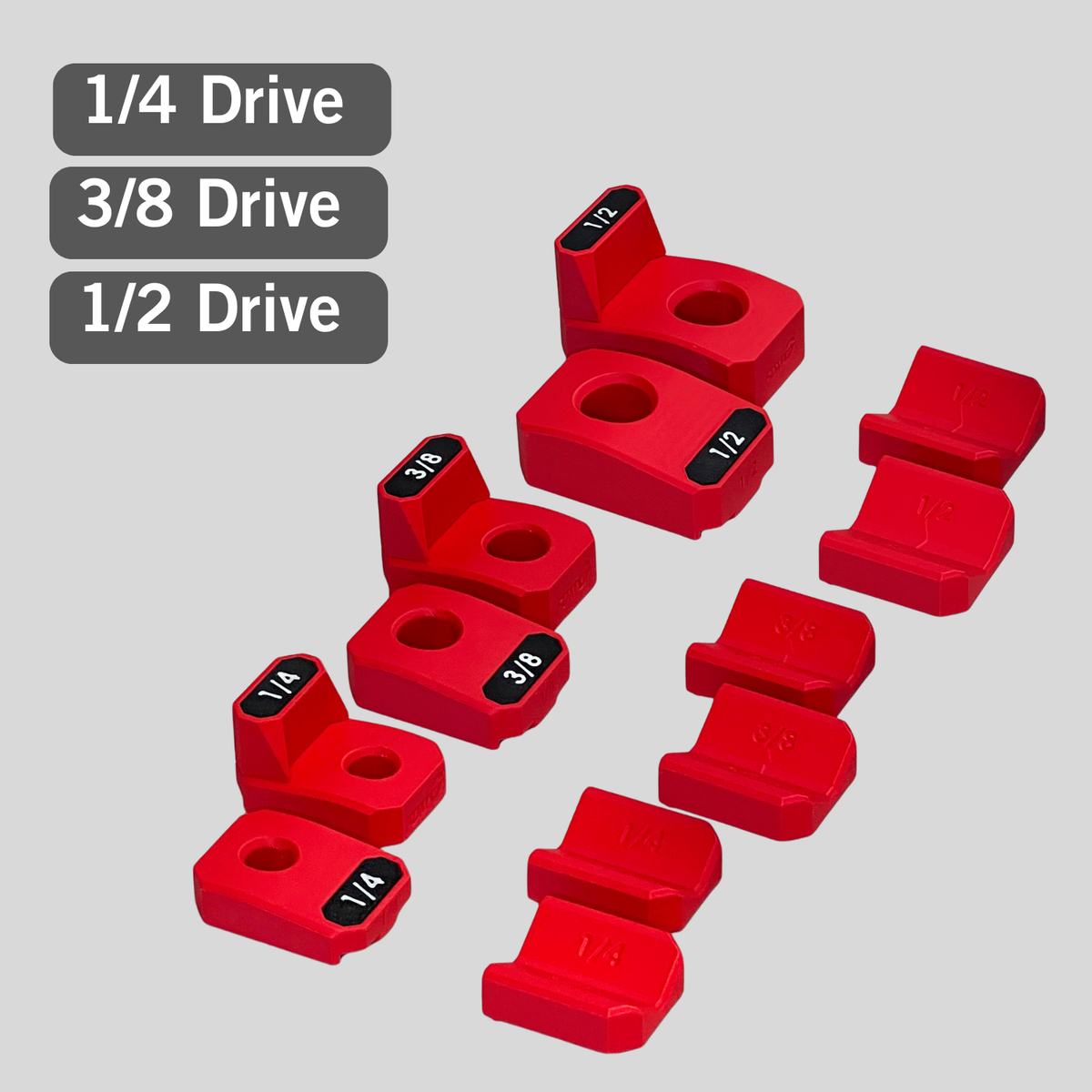1/4", 3/8", and 1/2" Ratchet Organizers 2.0 | Magnetic
