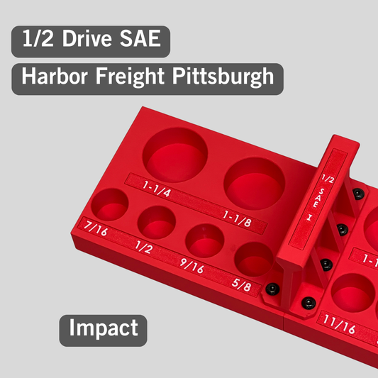 1/2 Inch Drive Deep Impact SAE Socket Tray for Harbor Freight Pittsburgh 13 Piece