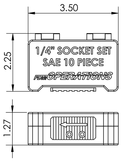 1/4" Compact Socket Case for SAE 10 Piece Set
