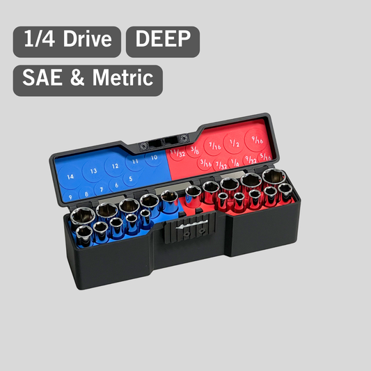 Compact Socket Case for deep chrome 1/4 drive sockets