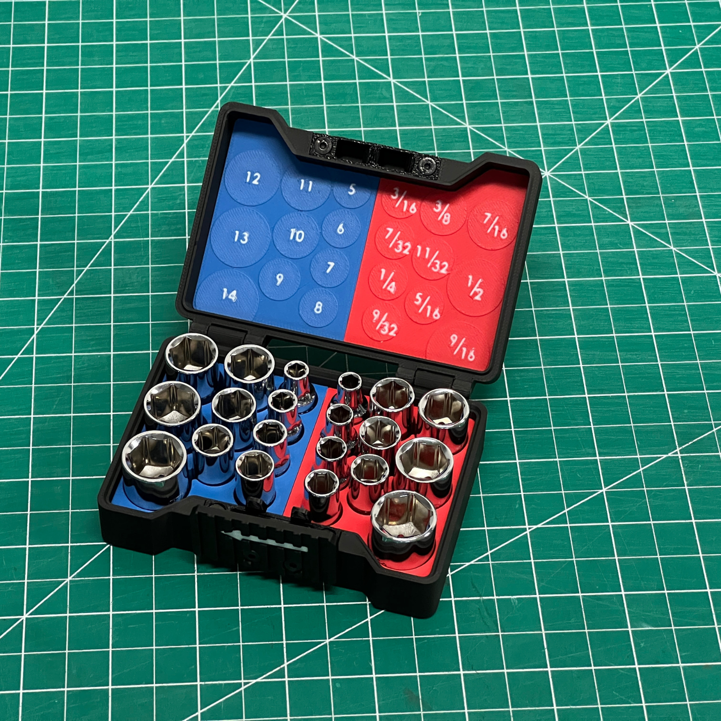 Compact 1/4 Inch Drive Socket Case for 20 Piece Socket Set (with or w/o sockets)